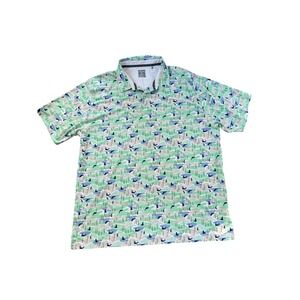 Callaway Mens Golf Polo Shirt XXLarge ALL OVER Print Short Sleeve Opti Dri